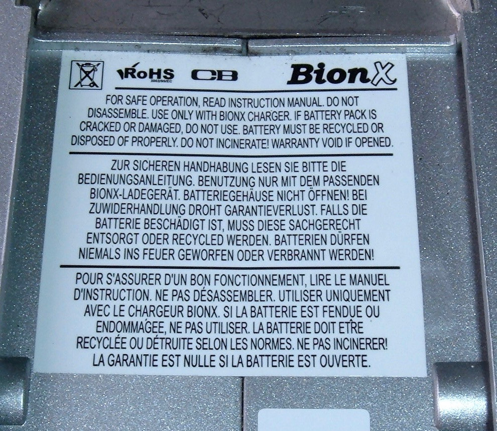 Bionx battery charger 2025