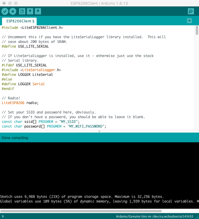 LiteESP8266Client: AT Command library on 100 bytes of SRAM!