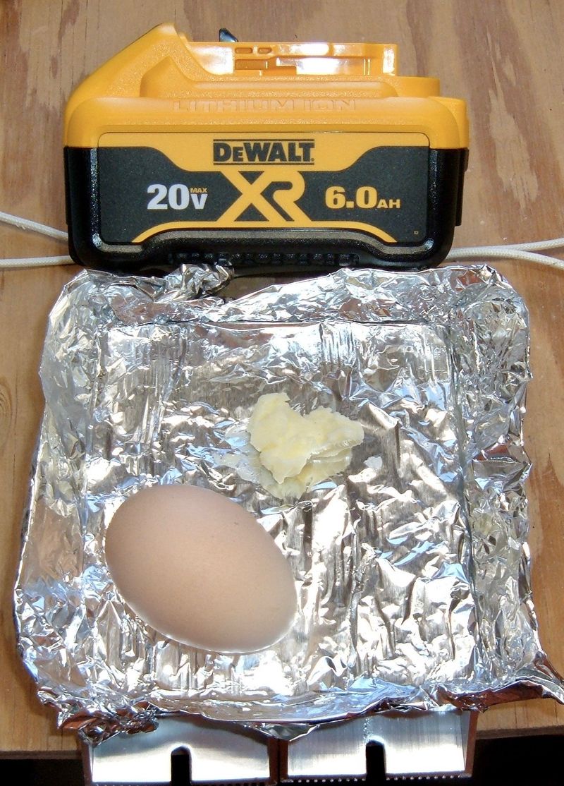 Can you fry an egg with a DeWalt 20V Max 6.0Ah Battery?
