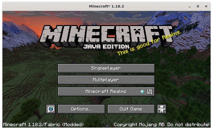 Minecraft 1.18.2 Java Edition Client on RPi 4 Model B 