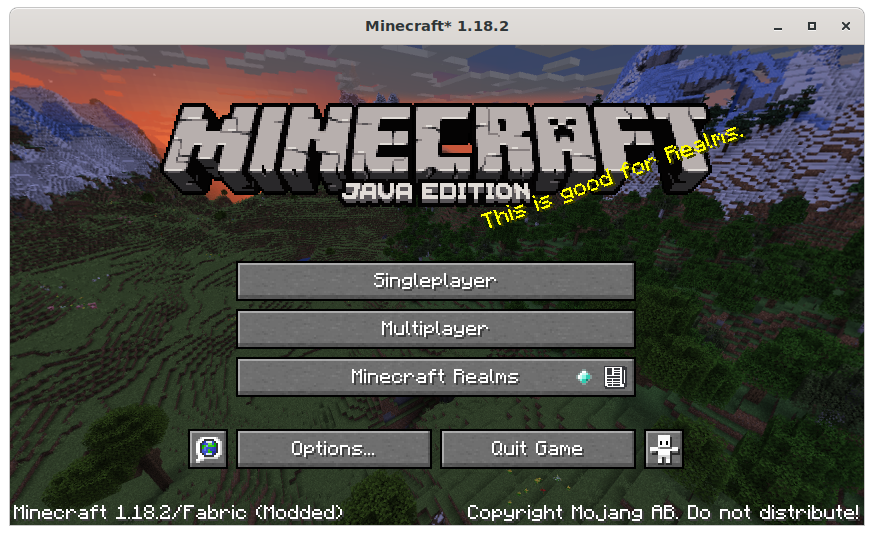 Minecraft 1.18.2 Java Edition Client on RPi 4 Model B